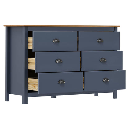 288985 vidaXL Sideboard "Hill" Grey 125x40x80 cm Solid Pine Wood
