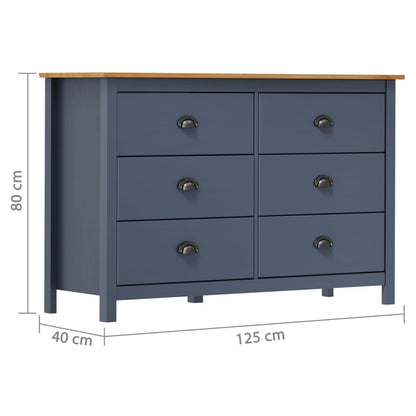 vidaXL Sideboard | Grey and honey brown | Solid pine wood | Medium | Sideboard