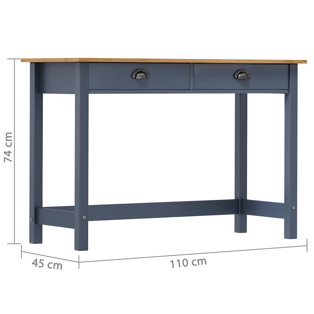 vidaXL Console Table "Hill" with 2 Drawers Grey 110x45x74 cm