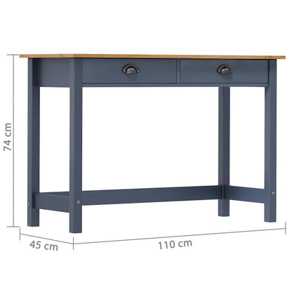 vidaXL Console Table "Hill" with 2 Drawers Grey 110x45x74 cm