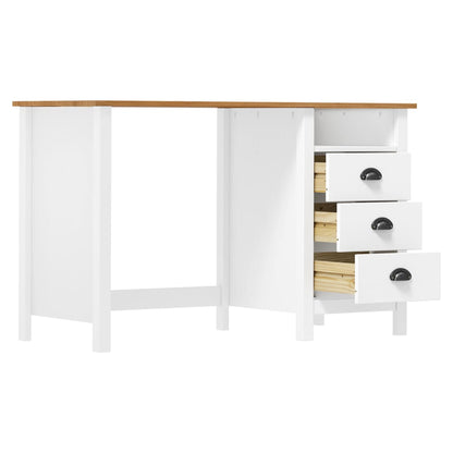 vidaXL Desk Hill with 3 Drawers 120x50x74 cm Solid Pine Wood