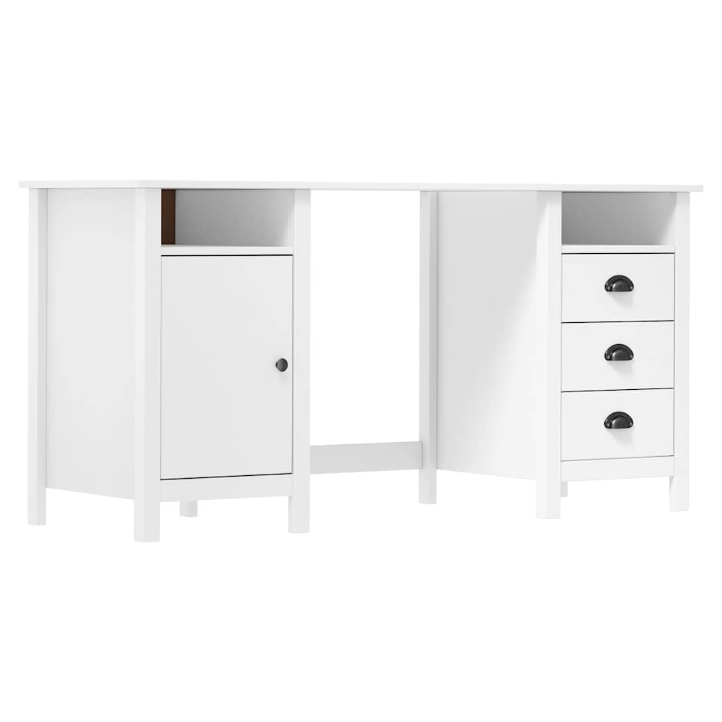 289000 vidaXL Desk "Hill" White 150x50x74 cm Solid Pine Wood