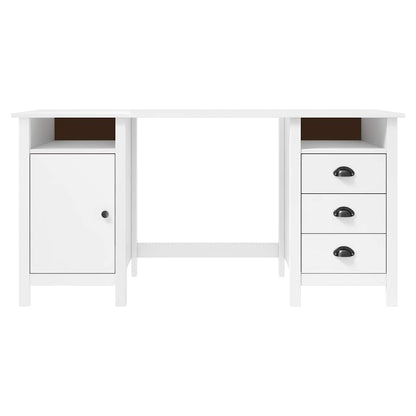 289000 vidaXL Desk "Hill" White 150x50x74 cm Solid Pine Wood