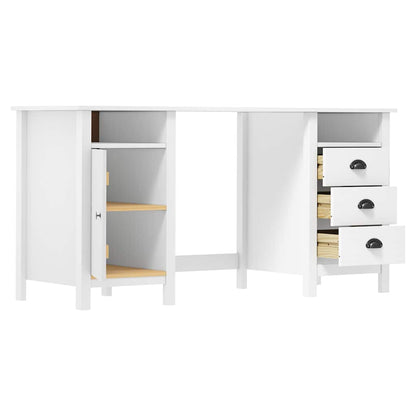289000 vidaXL Desk "Hill" White 150x50x74 cm Solid Pine Wood
