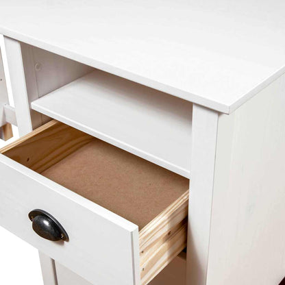 289000 vidaXL Desk "Hill" White 150x50x74 cm Solid Pine Wood