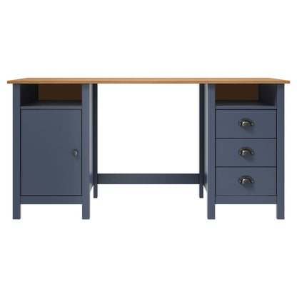 vidaXL Desk Hill Grey 150x50x74 cm Solid Pine Wood