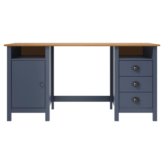 vidaXL Desk Hill Grey 150x50x74 cm Solid Pine Wood