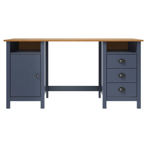 vidaXL Desk Hill Grey 150x50x74 cm Solid Pine Wood
