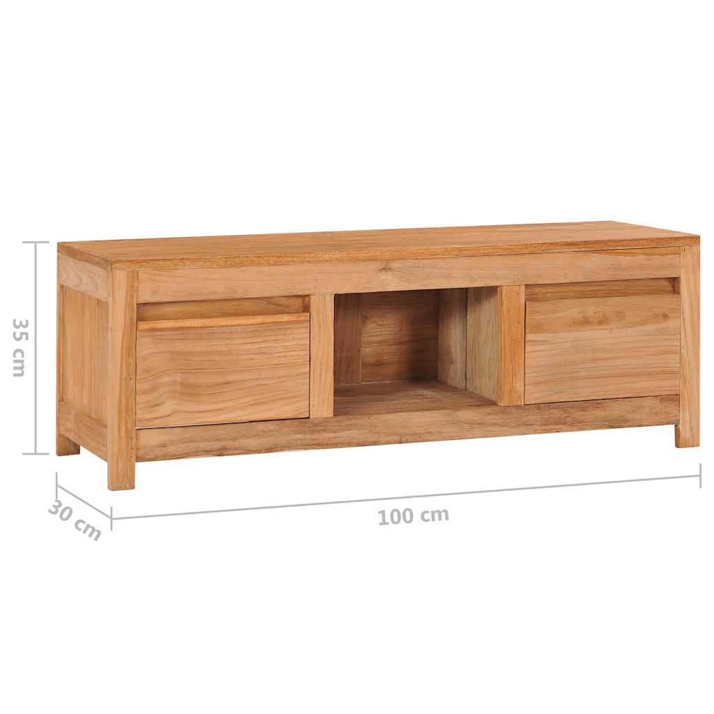 288900 vidaXL TV Cabinet 100x30x35 cm Solid Teak Wood