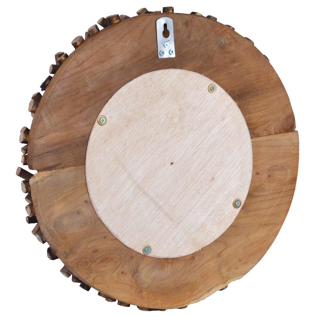 288801 vidaXL Wall Mirror 40 cm Teak Round