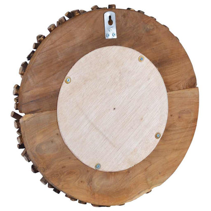 288801 vidaXL Wall Mirror 40 cm Teak Round