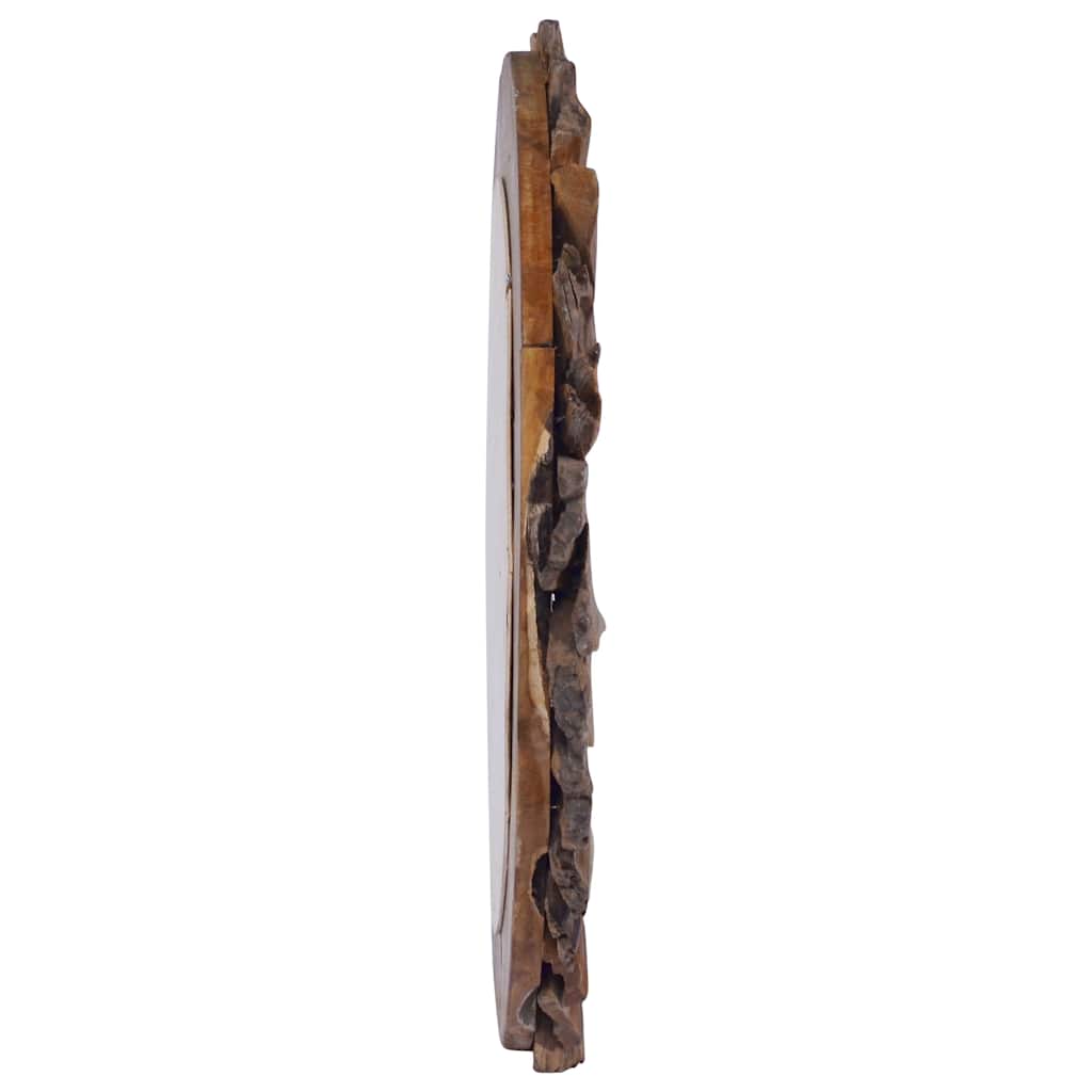 288804 vidaXL Wall Mirror 60 cm Teak Round