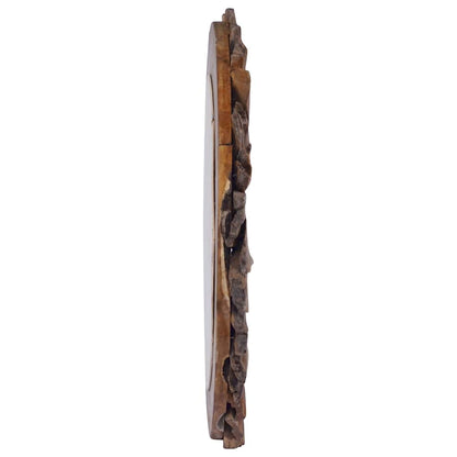 288804 vidaXL Wall Mirror 60 cm Teak Round
