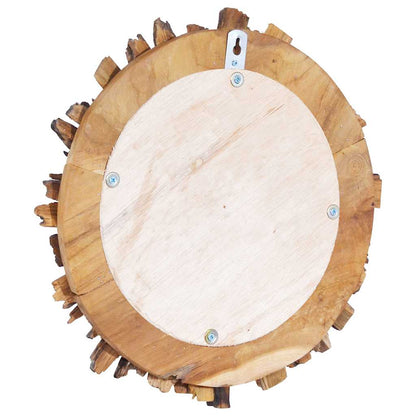 288804 vidaXL Wall Mirror 60 cm Teak Round