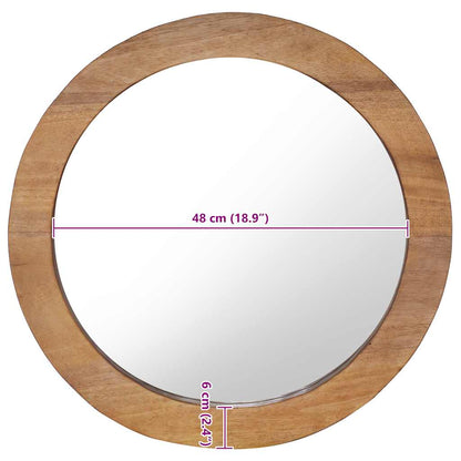 vidaXL Wall Mirror 60 cm Teak Round