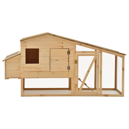 vidaXL Chicken Cage Solid Pine Wood 178x67x92 cm