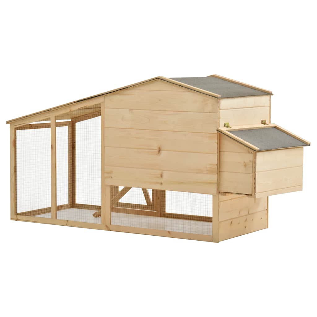 vidaXL Chicken Cage Solid Pine Wood 178x67x92 cm