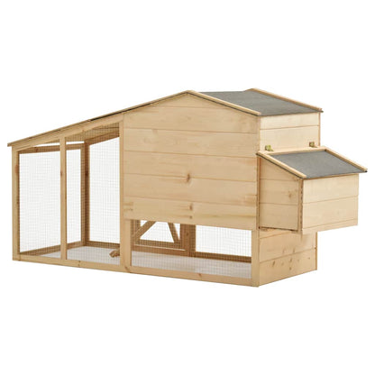 vidaXL Chicken Cage Solid Pine Wood 178x67x92 cm