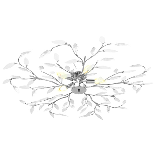 vidaXL Ceiling Lamp | White | Chrome, Acrylic | 100 cm diameter