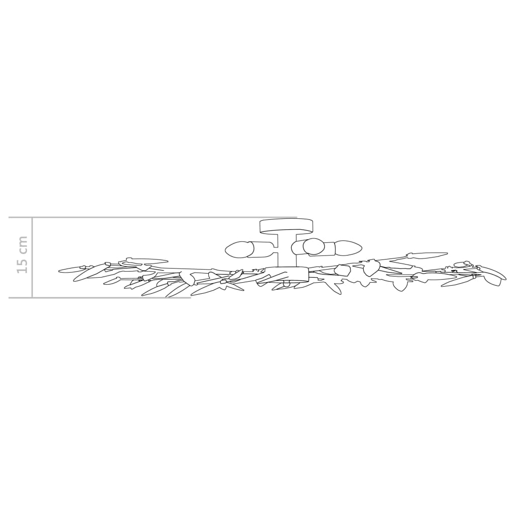 vidaXL Ceiling Lamp with Acrylic Crystal Leaf Arms for 5 E14 Bulbs White