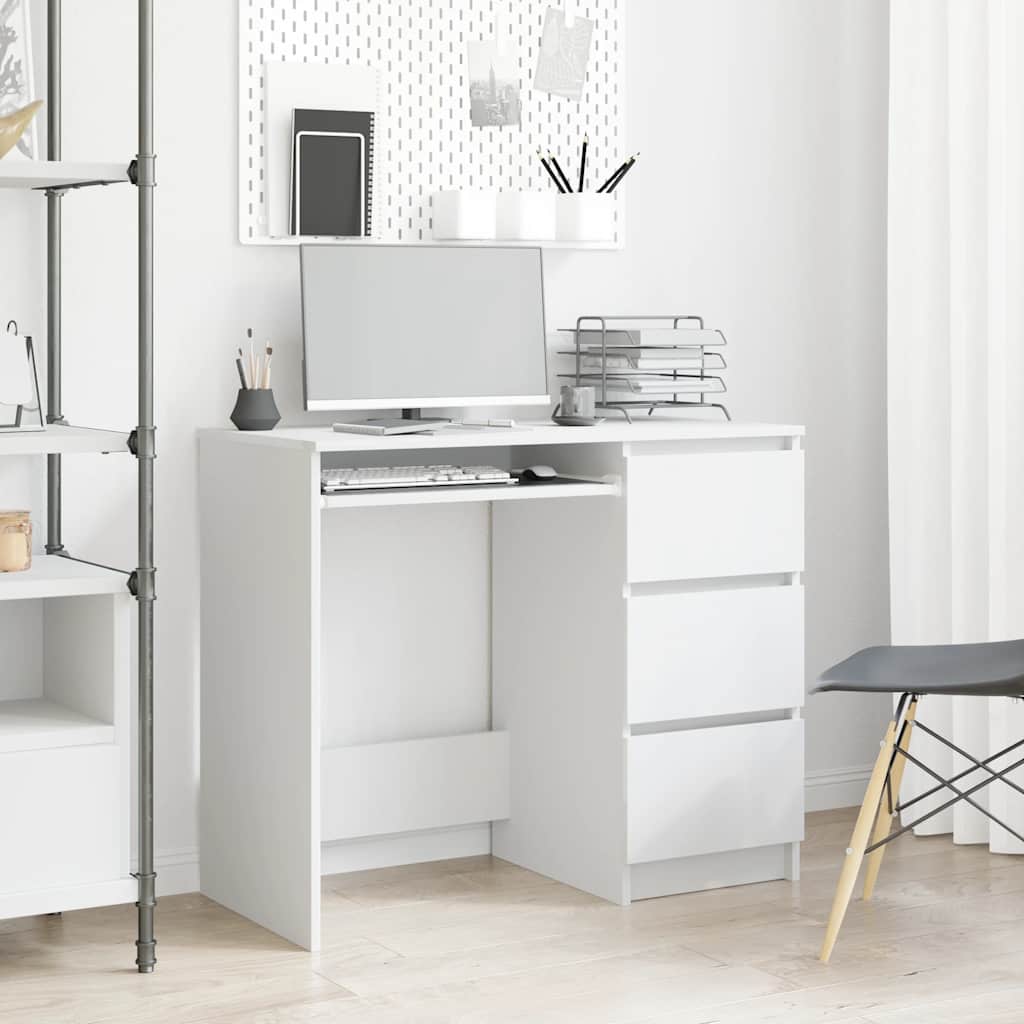 vidaXL Desk White 90x45x76 cm Engineered Wood