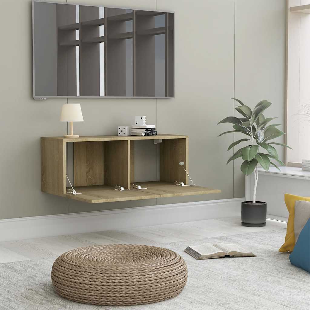 vidaXL TV Cabinet Sonoma Oak 80x30x30 cm Engineered Wood