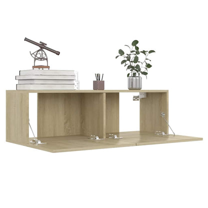 vidaXL TV Cabinet Sonoma Oak 100x30x30 cm Engineered Wood