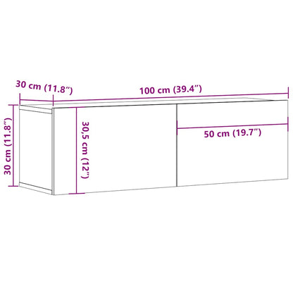 vidaXL TV Cabinet Sonoma Oak 100x30x30 cm Engineered Wood