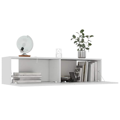 vidaXL TV Cabinet | White | Engineered Wood | Medium | Drop-Down | TV Cabinet
