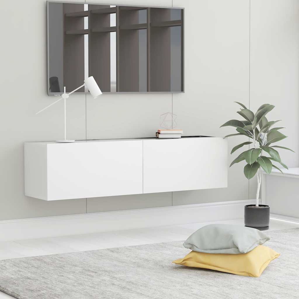 vidaXL TV Cabinet | White | Engineered Wood | Medium | Drop-Down | TV Cabinet