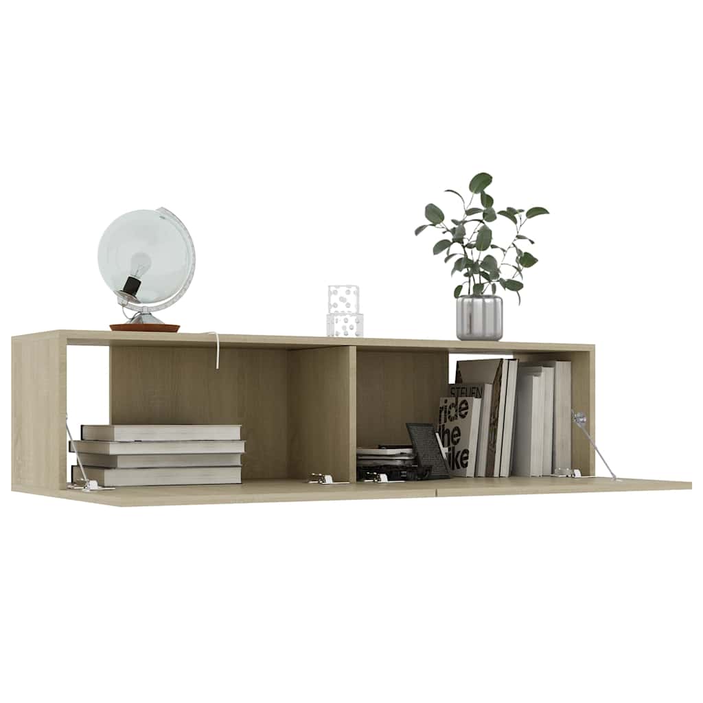 vidaXL TV Cabinet | Sonoma oak | Engineered wood | 120 x 30 x 30 cm | Drop-Down