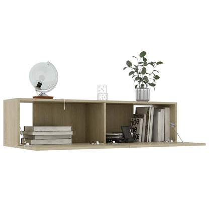 vidaXL TV Cabinet | Sonoma oak | Engineered wood | 120 x 30 x 30 cm | Drop-Down