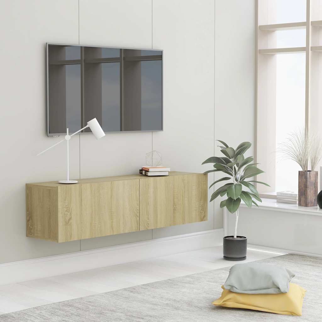 vidaXL TV Cabinet | Sonoma oak | Engineered wood | 120 x 30 x 30 cm | Drop-Down