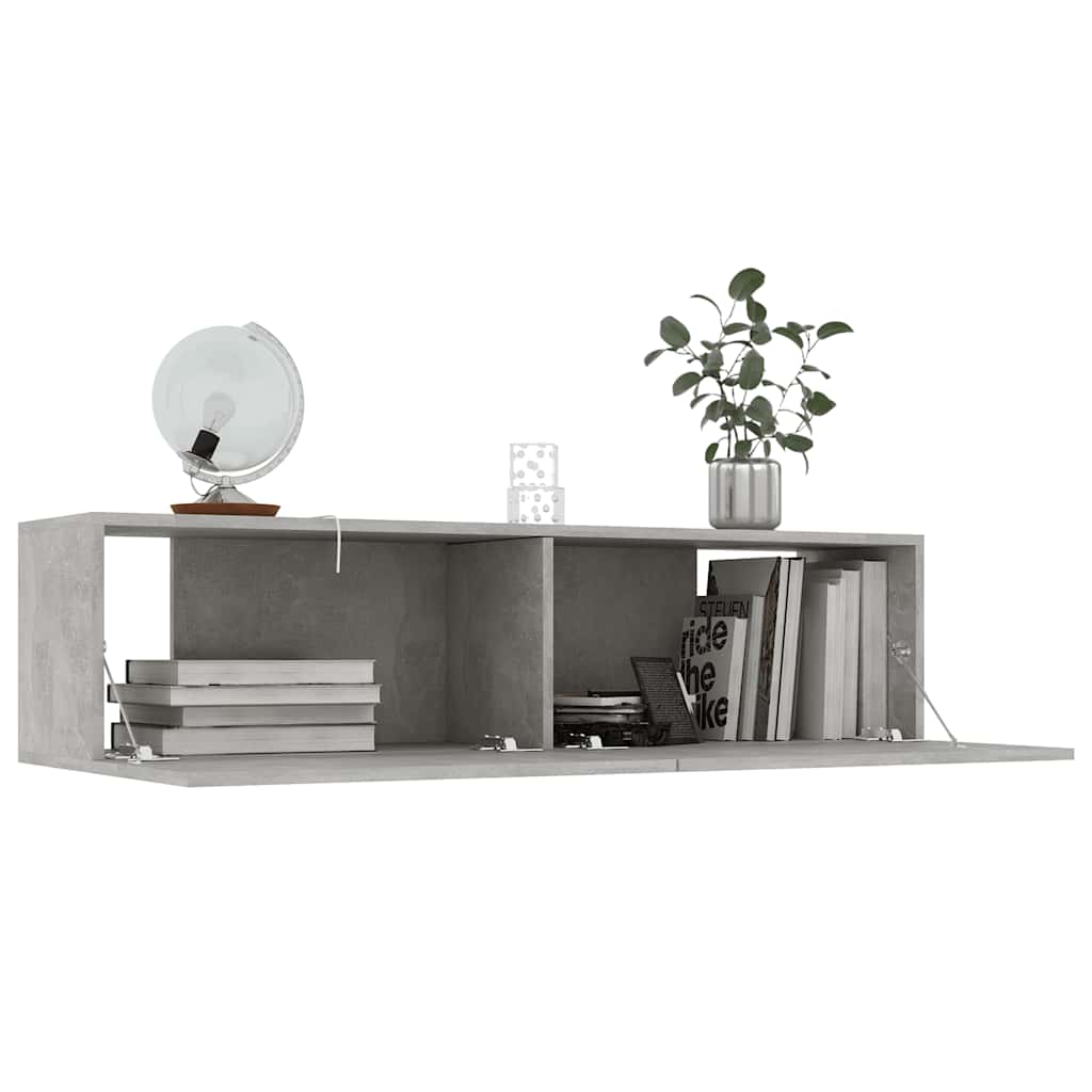 vidaXL TV Cabinet Concrete Grey 120x30x30 cm Engineered Wood