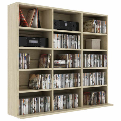 vidaXL CD Cabinet Sonoma Oak 100x23x89.5 cm Engineered Wood