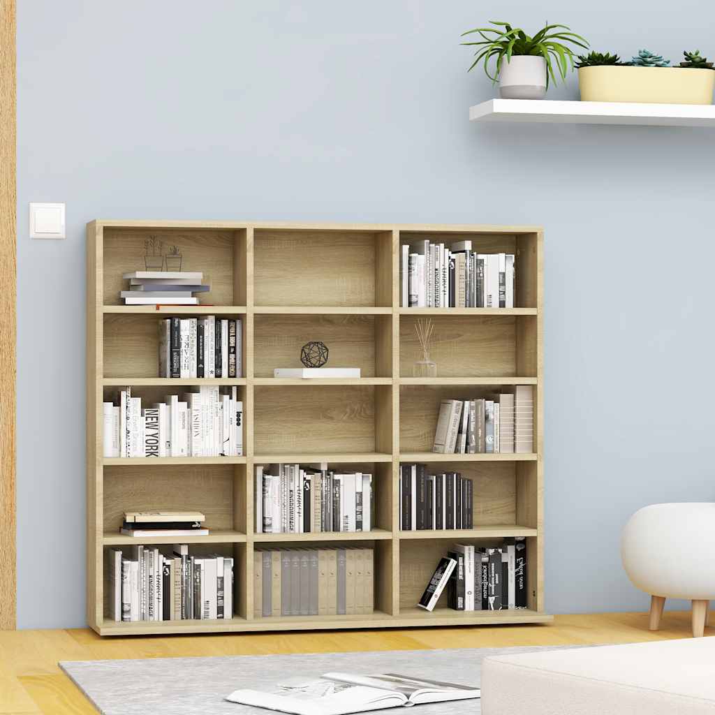 vidaXL CD Cabinet Sonoma Oak 100x23x89.5 cm Engineered Wood
