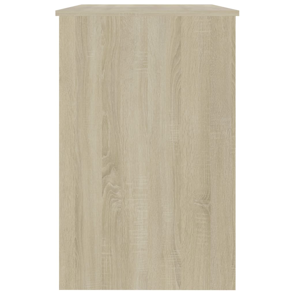vidaXL Desk White and Sonoma Oak 100x50x76 cm Engineered Wood