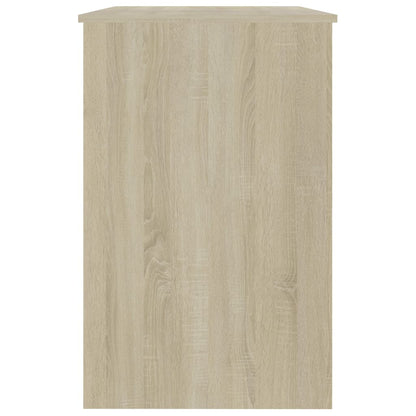vidaXL Desk White and Sonoma Oak 100x50x76 cm Engineered Wood