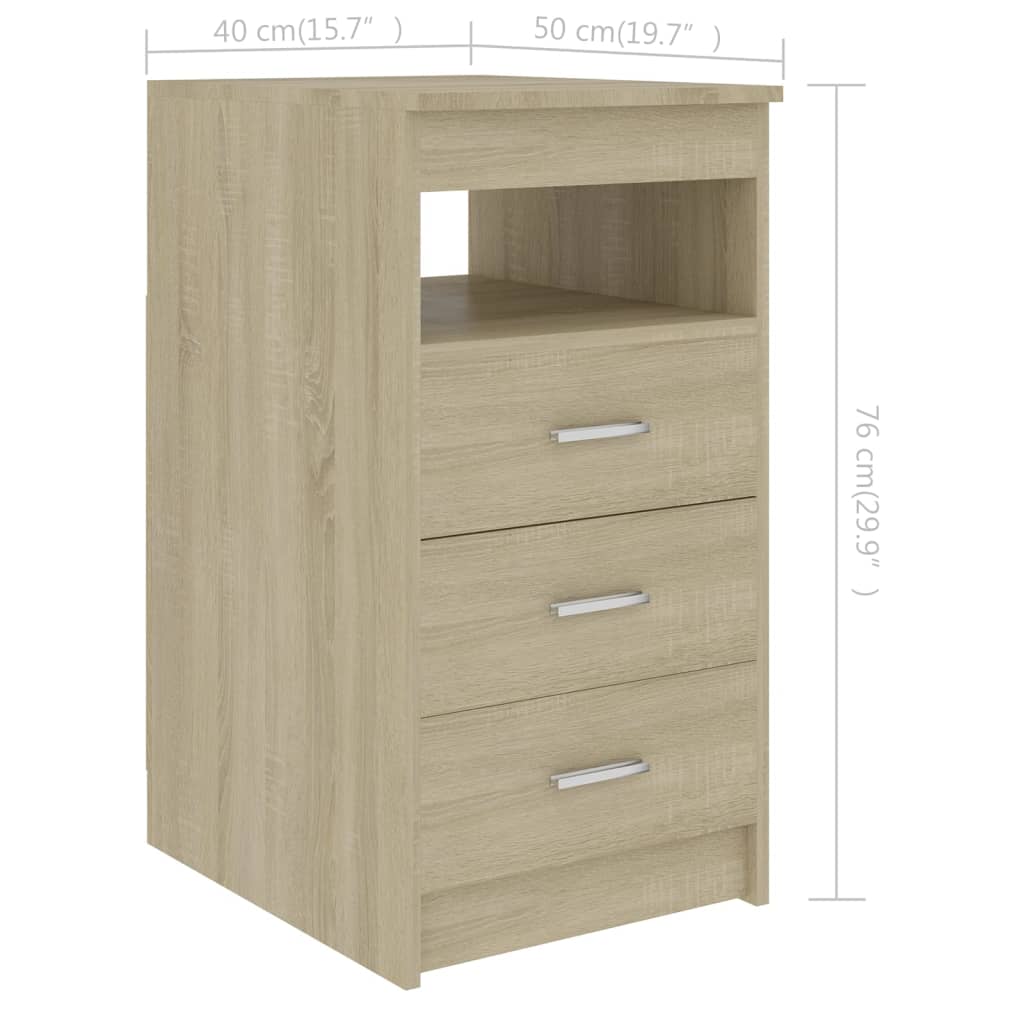 vidaXL Drawer Cabinet | Sonoma Oak | Chipboard | Compact | Drawer Cabinet