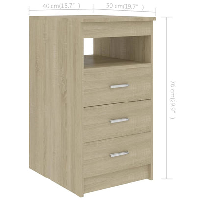 vidaXL Drawer Cabinet | Sonoma Oak | Chipboard | Compact | Drawer Cabinet