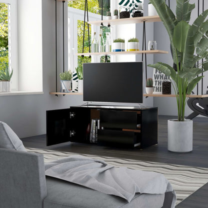 vidaXL TV Cabinet | Black | Engineered wood | 80 x 34 x 36 cm | Doors