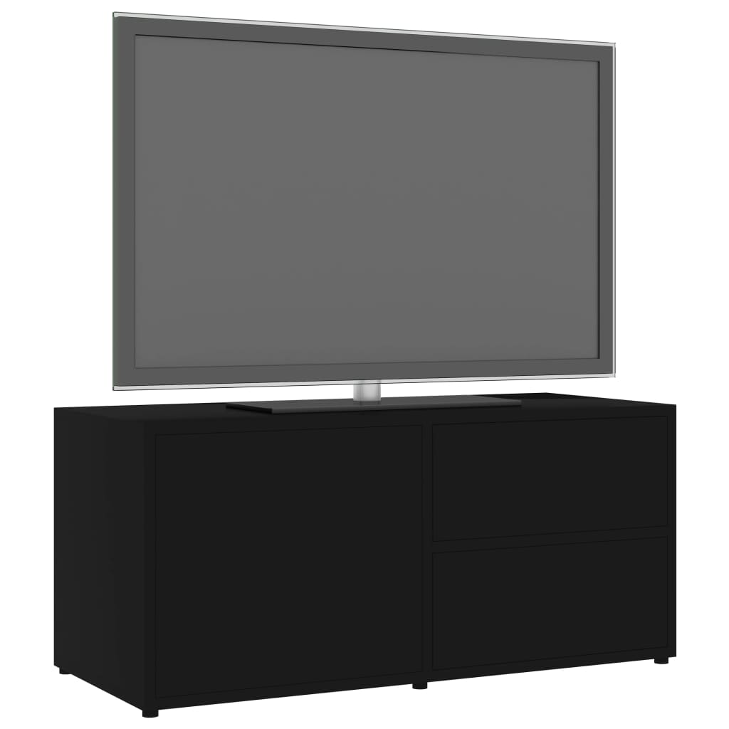 vidaXL TV Cabinet | Black | Engineered wood | 80 x 34 x 36 cm | Doors
