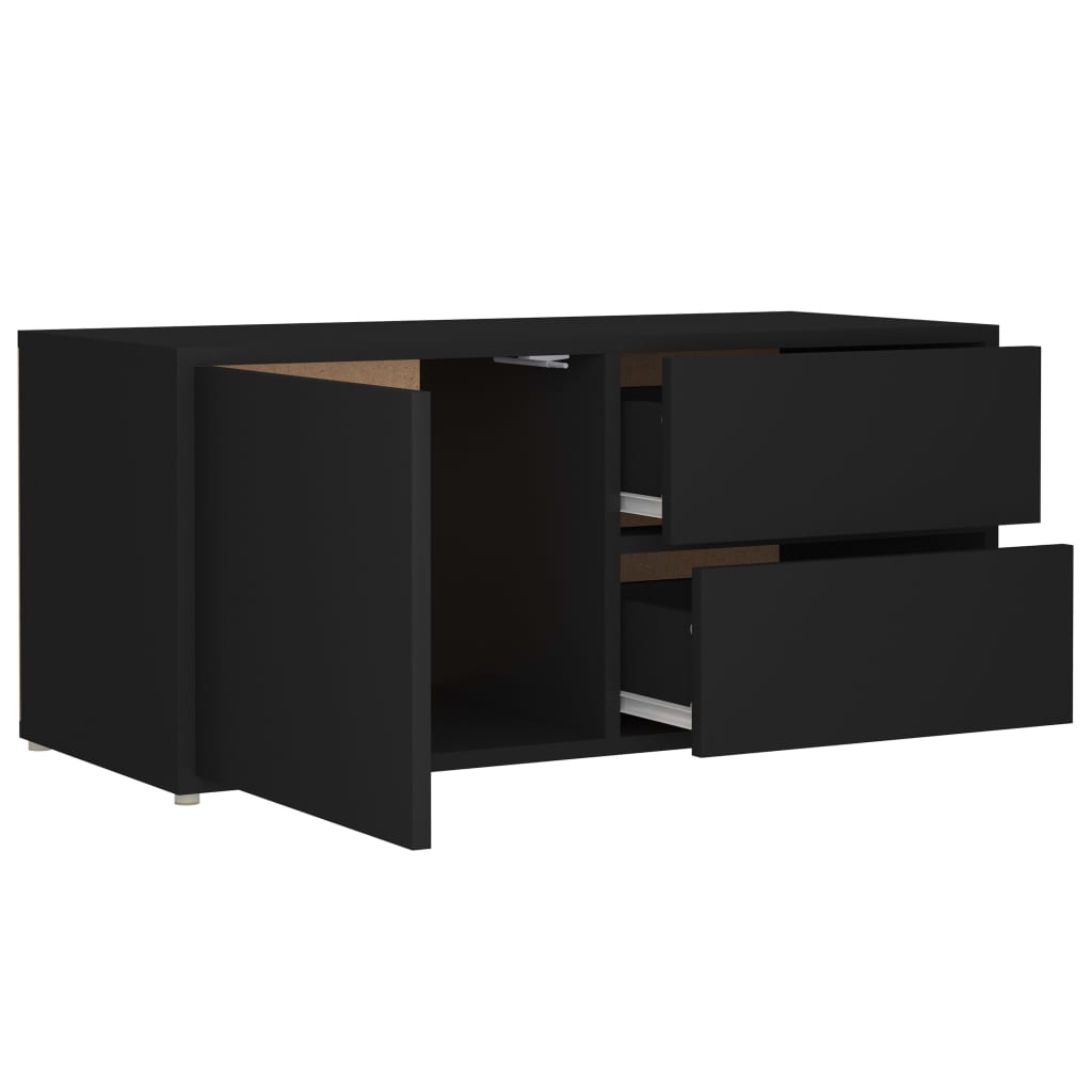 vidaXL TV Cabinet | Black | Engineered wood | 80 x 34 x 36 cm | Doors