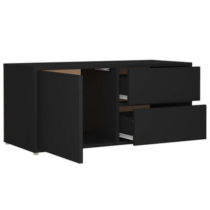 vidaXL TV Cabinet | Black | Engineered wood | 80 x 34 x 36 cm | Doors