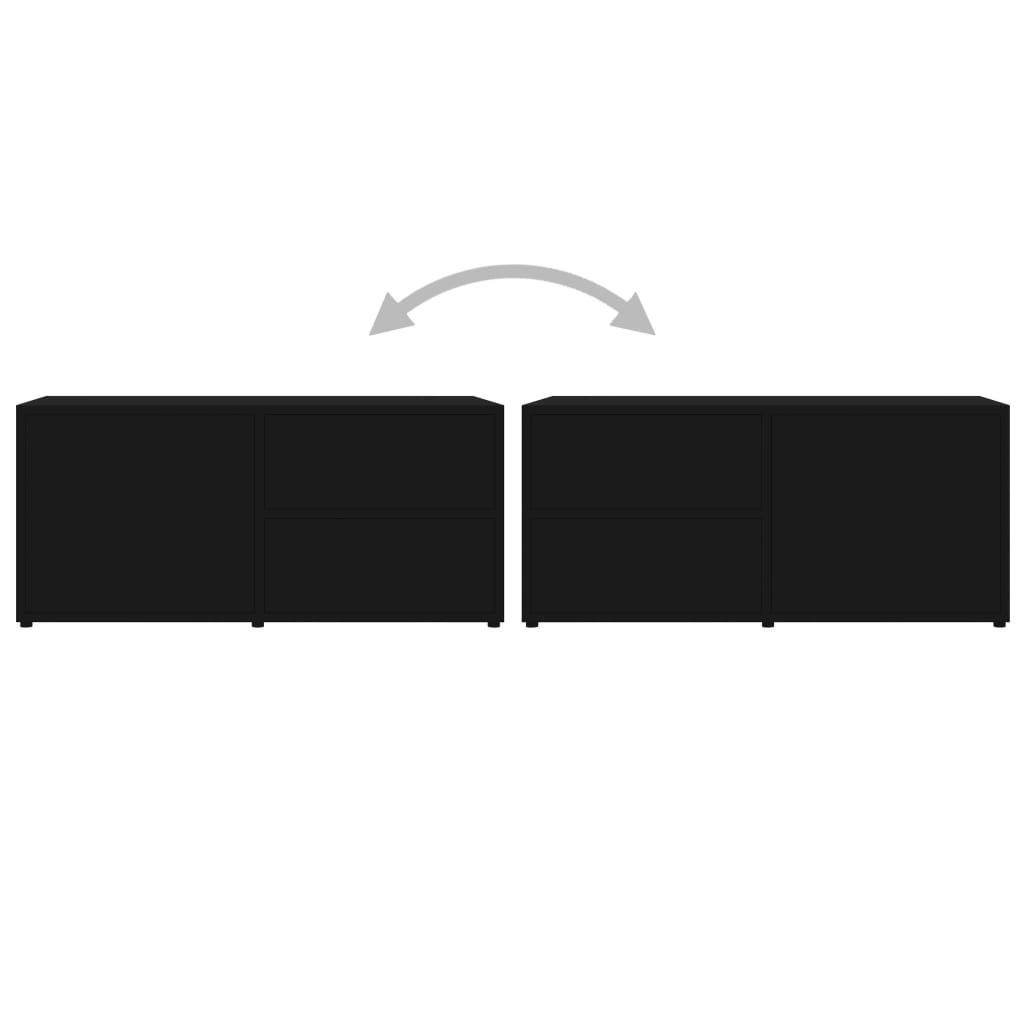 vidaXL TV Cabinet | Black | Engineered wood | 80 x 34 x 36 cm | Doors