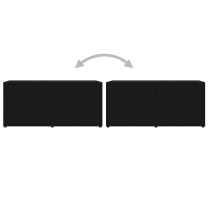 vidaXL TV Cabinet | Black | Engineered wood | 80 x 34 x 36 cm | Doors