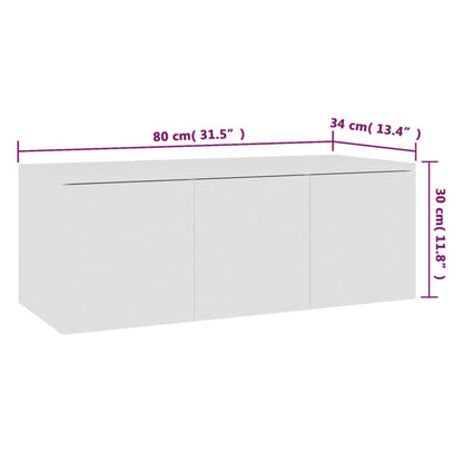 801859 vidaXL TV Cabinet White 80x34x30 cm Engineered Wood