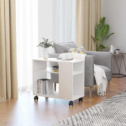 vidaXL Side Table White 70x35x60.5 cm Engineered Wood