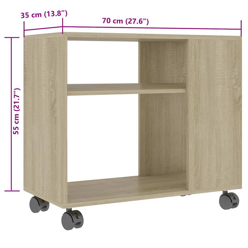 vidaXL Side Table Sonoma Oak 70x35x55 cm Engineered Wood