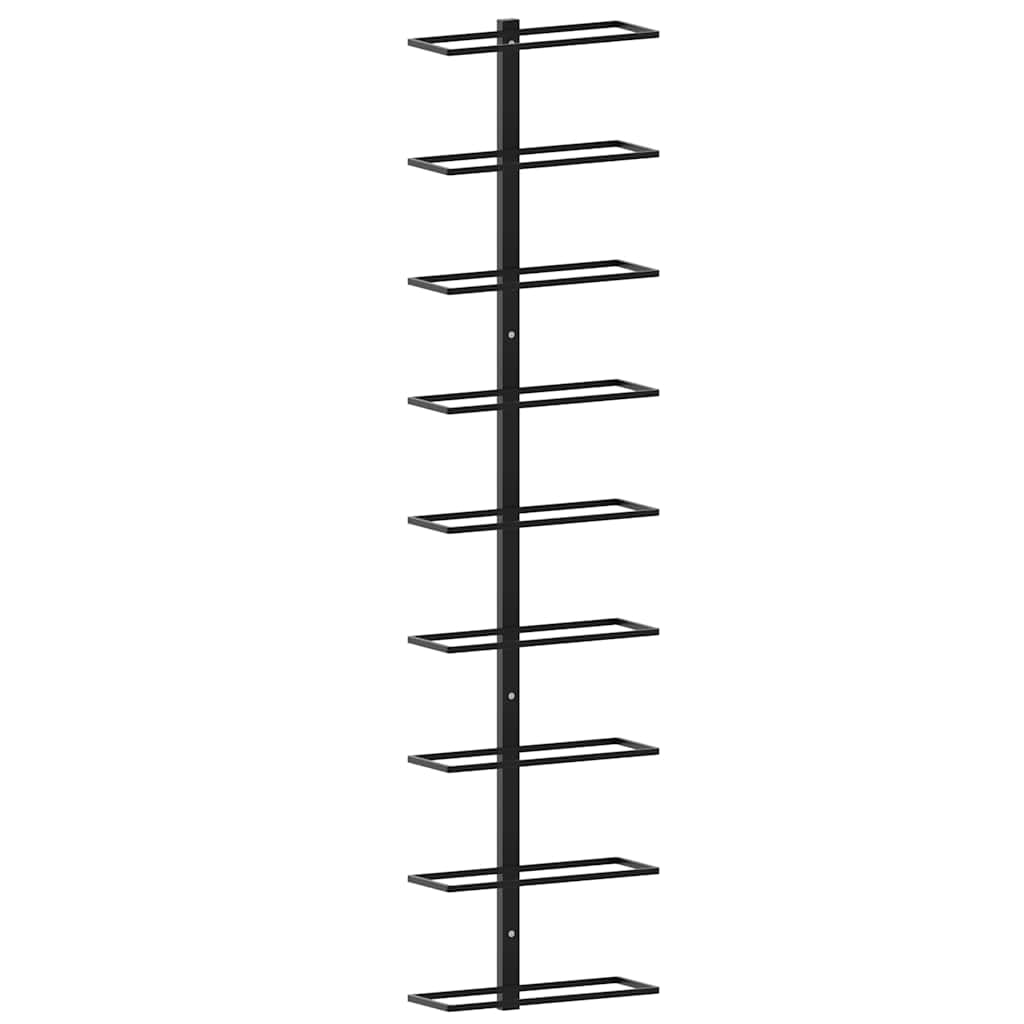 vidaXL Wall-mounted Wine Racks for 18 Bottles 2 pcs Black Iron